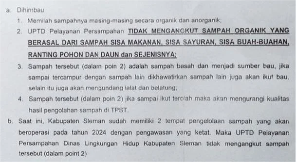 Pemkab Sleman Tidak Angkut Sampah Organik Warga