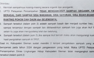 Pemkab Sleman Tidak Angkut Sampah Organik Warga